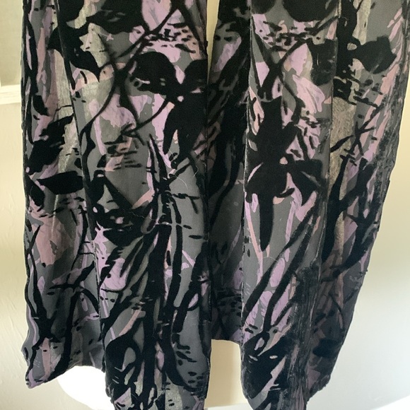 Chico’s silk burnout velvet scarf, purple, and black - Picture 7 of 7